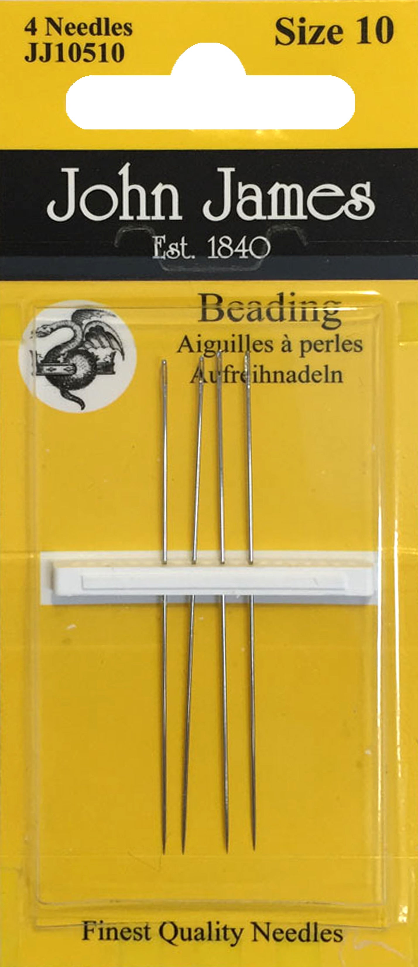John James Beading Hand Needles Size 10 (4 each)