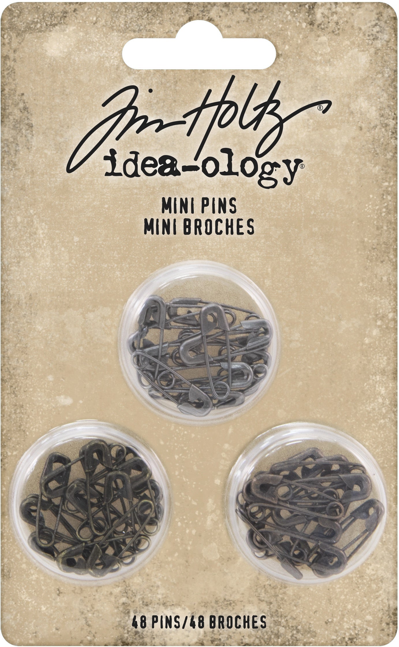 Idea-Ology Mini Metal Safety Pins 48/Pkg 3 Colors