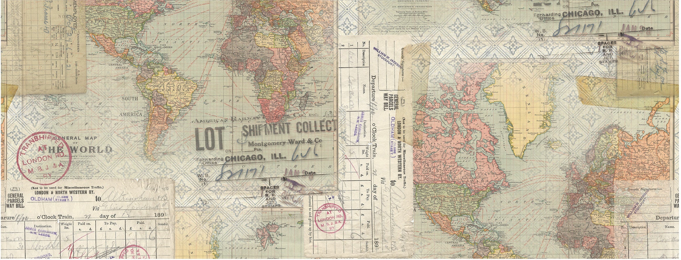 Idea-Ology Collage Paper 6"X6yds Travel