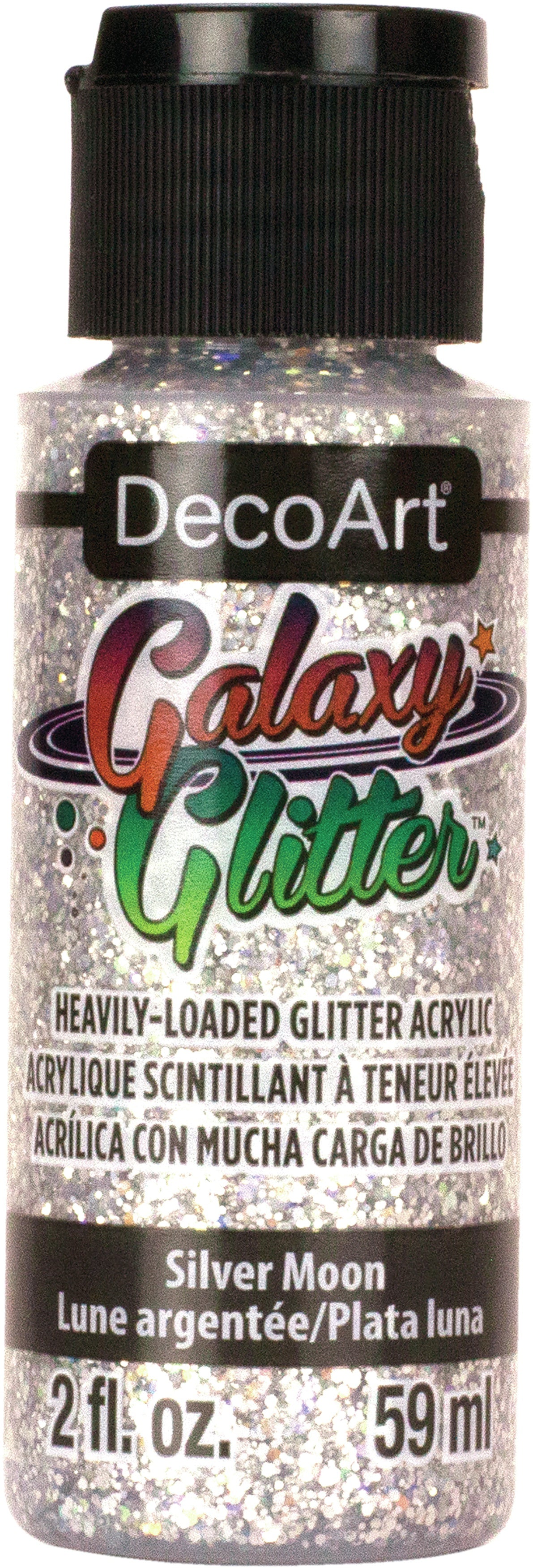 DecoArt Galaxy Glitter Acrylic Paint 2oz Moon - Silver