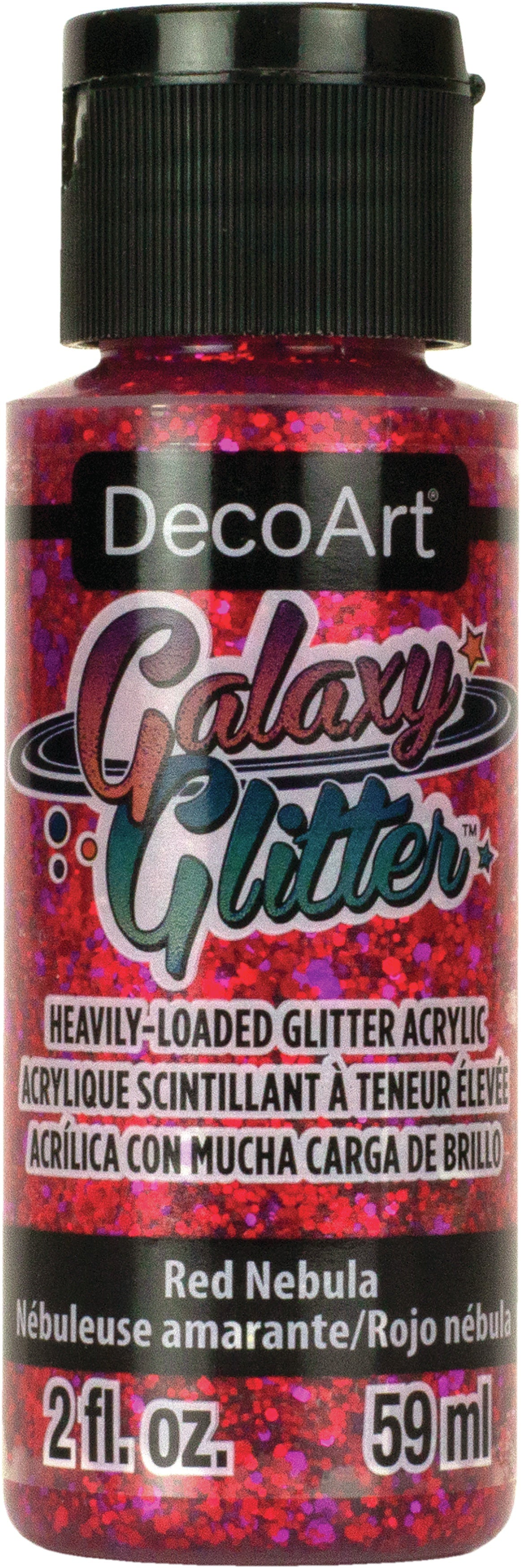 DecoArt Galaxy Glitter Acrylic Paint 2oz Nebula - Red