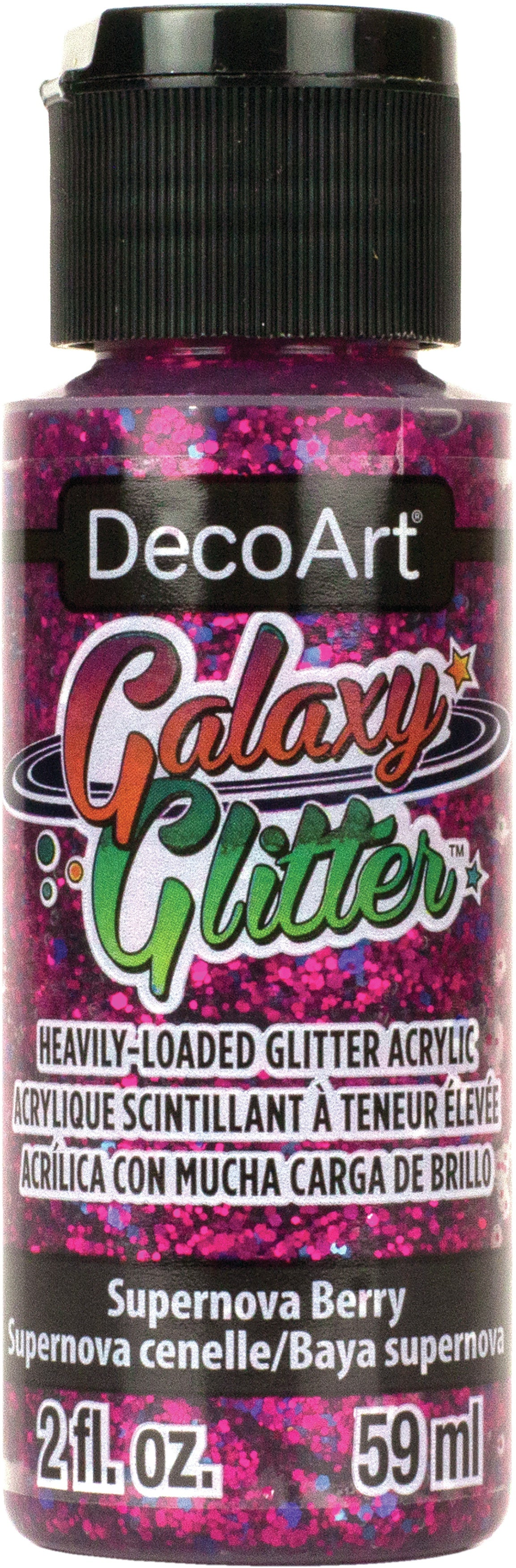 DecoArt Galaxy Glitter Acrylic Paint 2oz Supernova - Berry