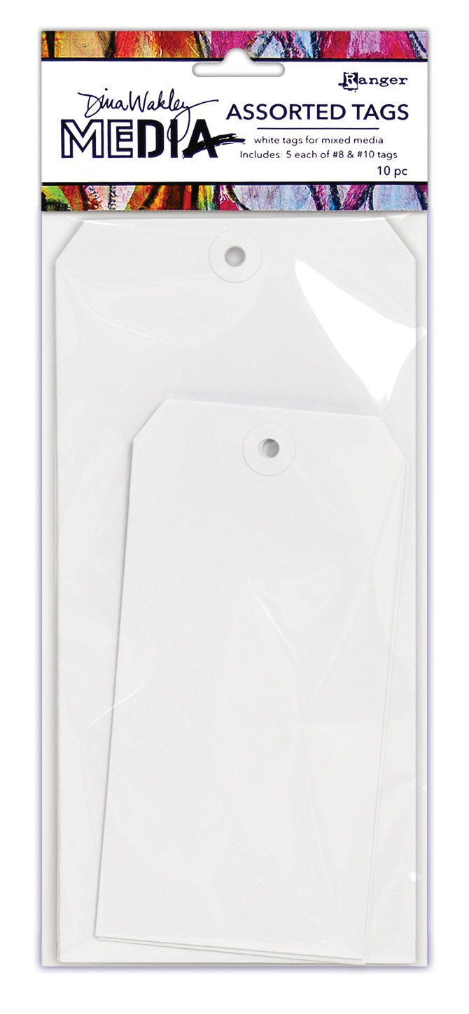 Dina Wakley Media White Tags #8 & #10