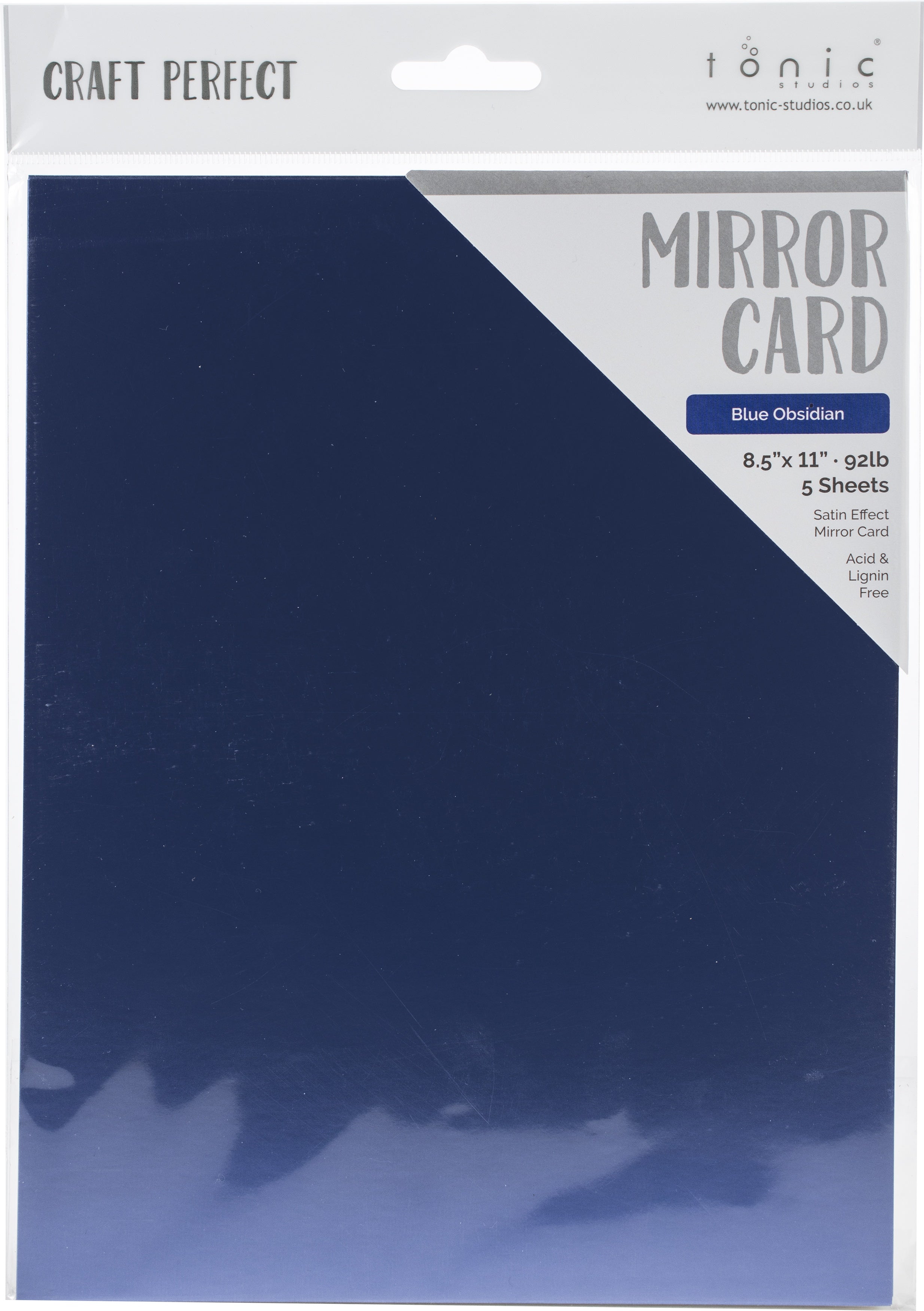 Craft Perfect Mirror Cardstock 8.5"X11" 5/Pkg Blue Obsidian