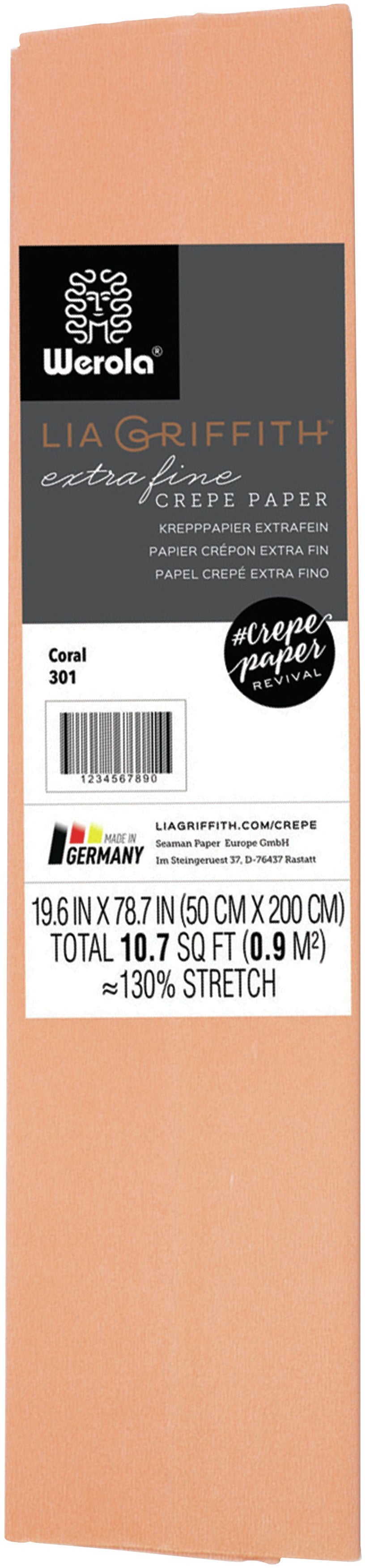 Extra Fine Crepe Paper 19.6"X78.7" Coral