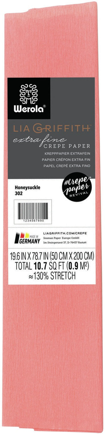 Extra Fine Crepe Paper 19.6"X78.7" Honeysuckle