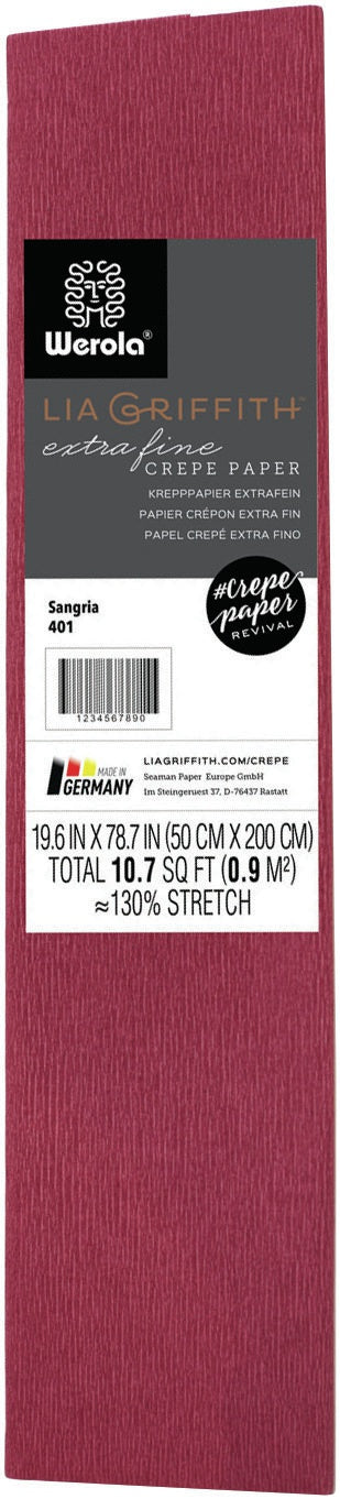 Extra Fine Crepe Paper 19.6"X78.7" Sangria