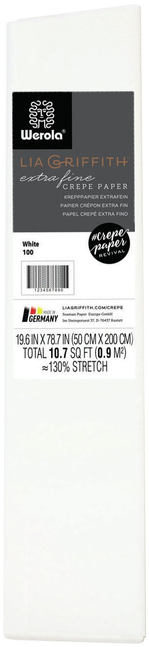 Extra Fine Crepe Paper 19.6"X78.7" White