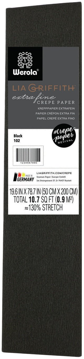 Extra Fine Crepe Paper 19.6"X78.7" Black