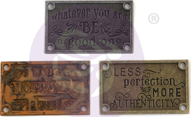 Finnabair Mechanicals Metal Embellishments Old Plates 3/Pkg