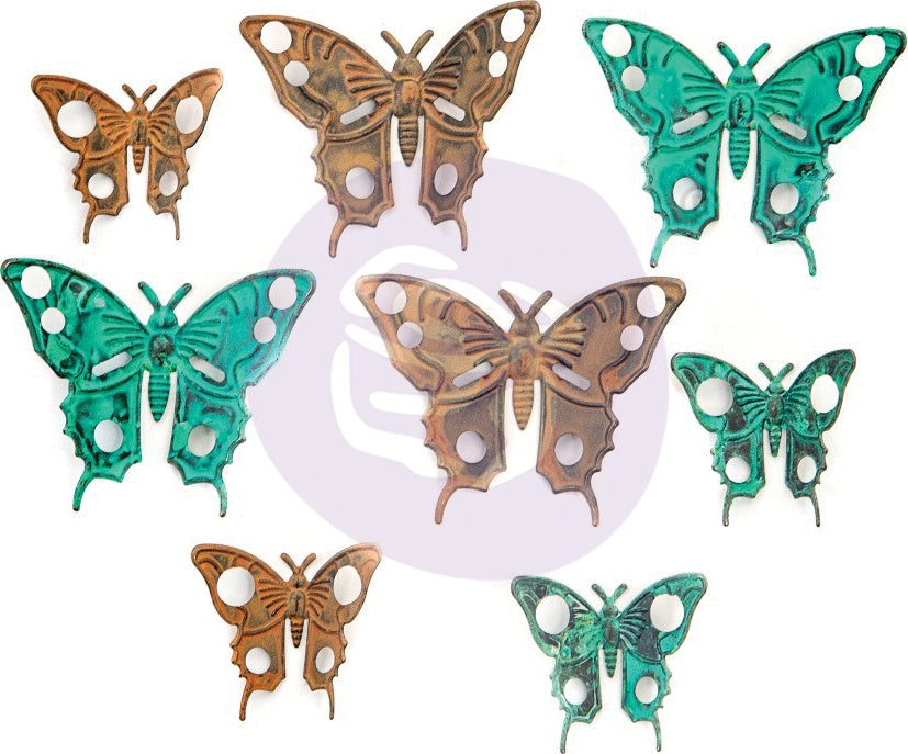 Finnabair Mechanicals Metal Embellishments Scrapyard Butterflies 8/Pkg