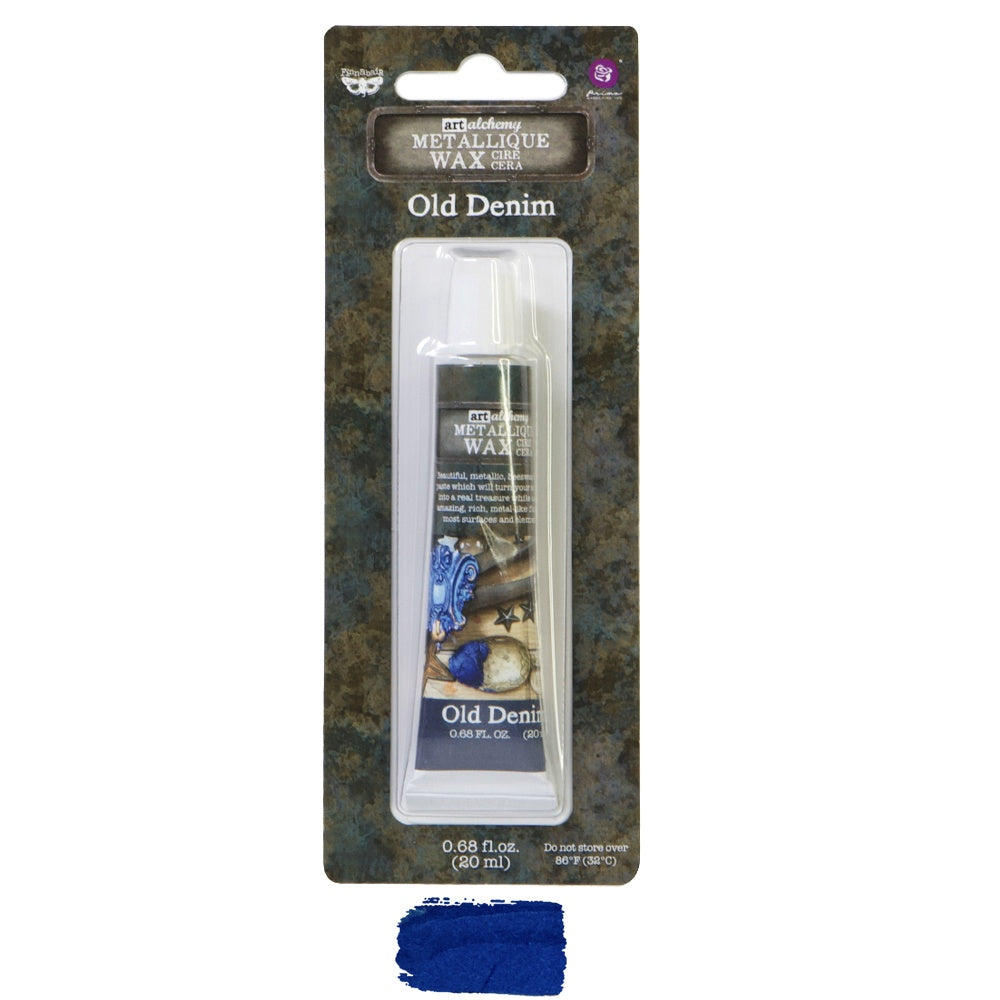 Finnabair Art Alchemy Metallique Wax .68 Fluid Ounce Old Denim