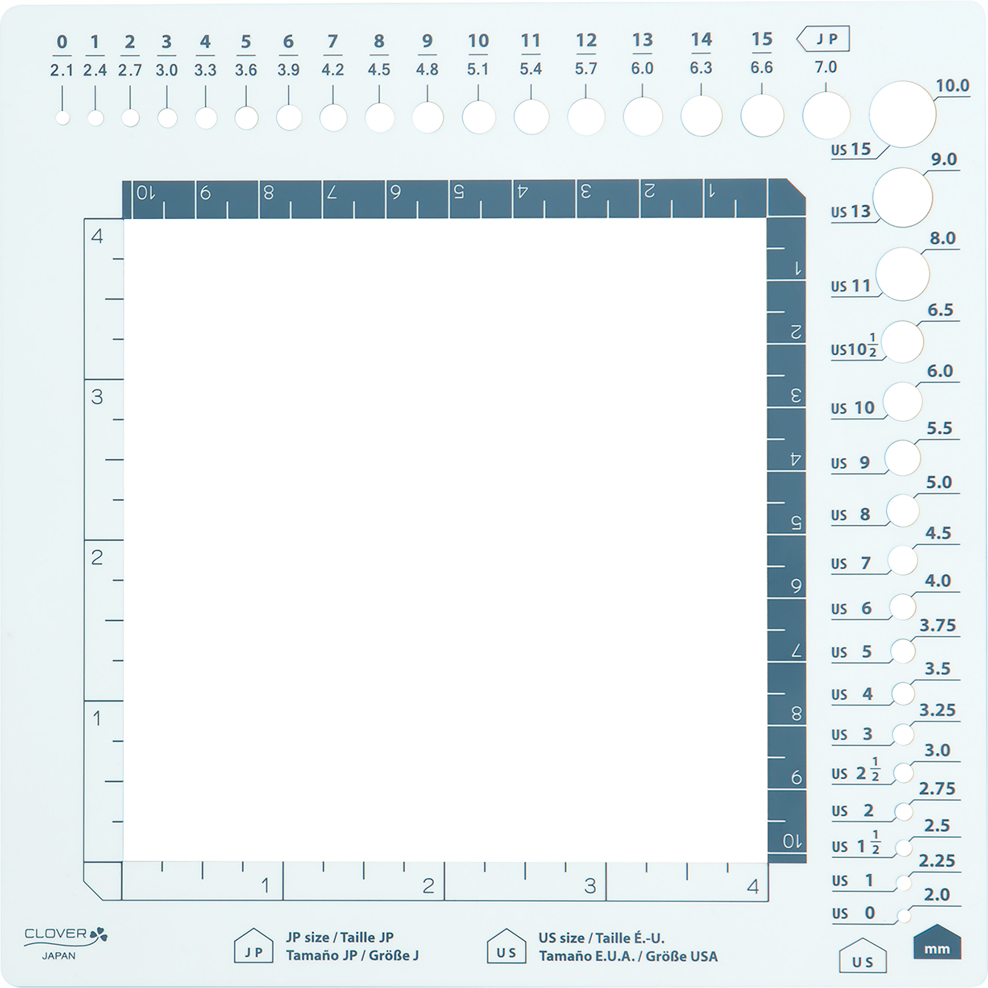 Clover Swatch Ruler & Needle Gauge 