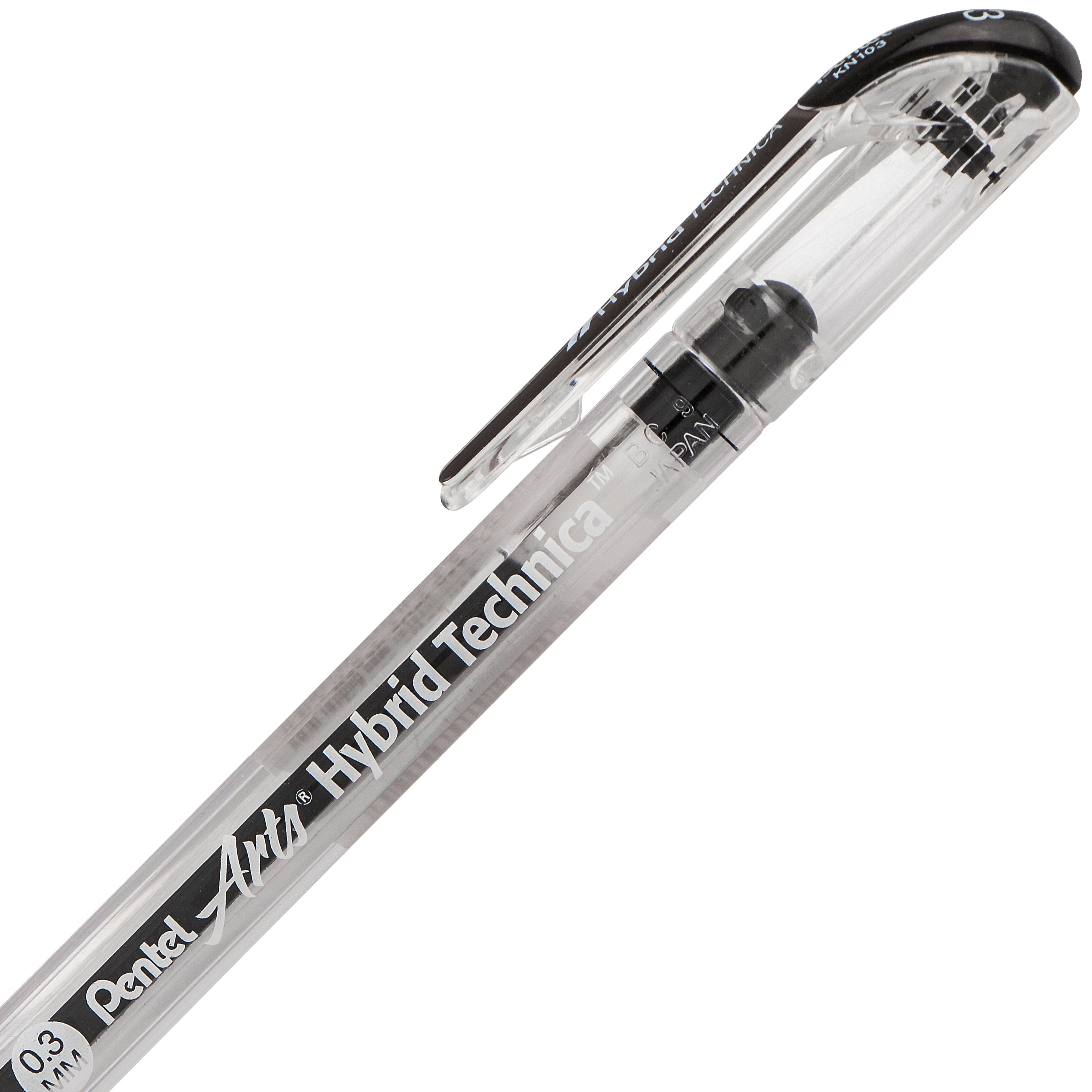 Pentel Hybrid Technica Liquid Gel Pen .3mm 1/Pkg Black