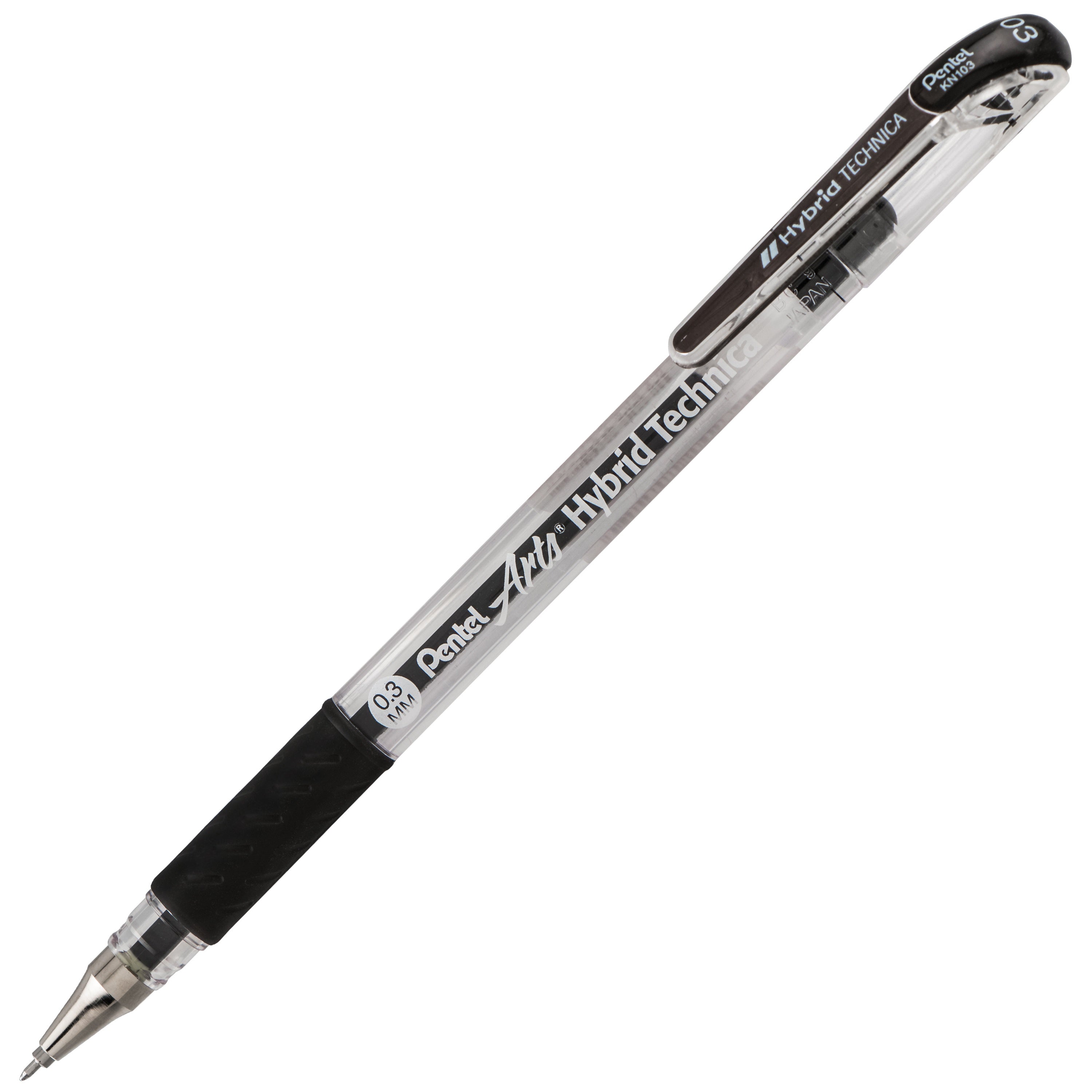 Pentel Hybrid Technica Liquid Gel Pen .3mm 1/Pkg Black