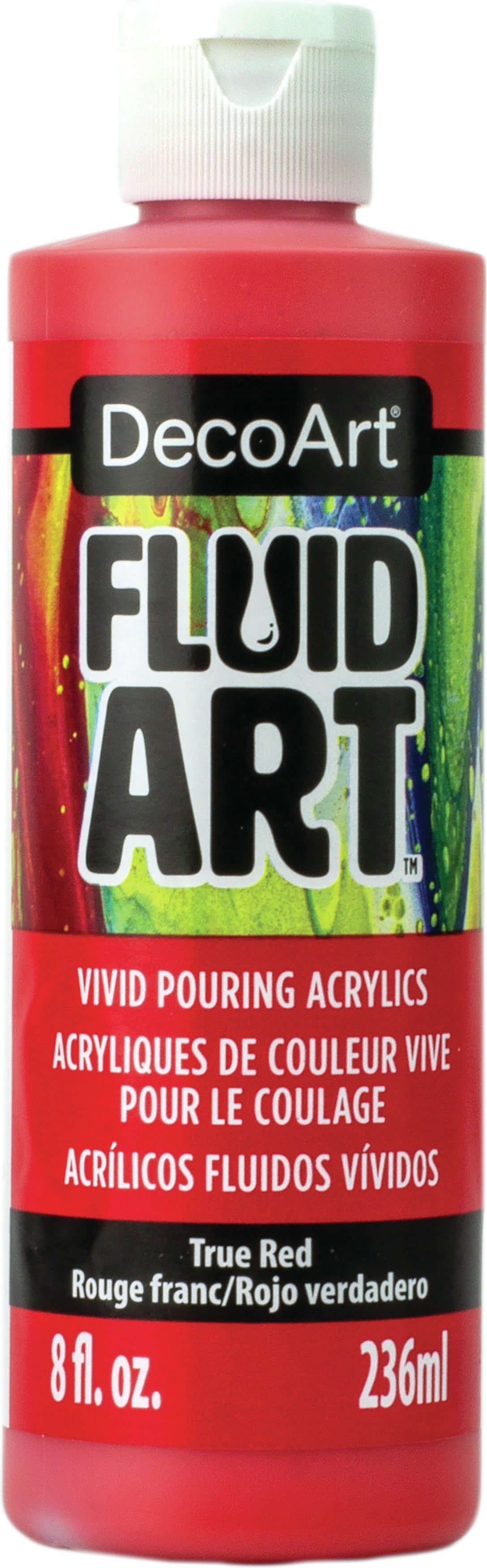 DecoArt FluidArt Ready-To-Pour Acrylic Paint 8oz True Red