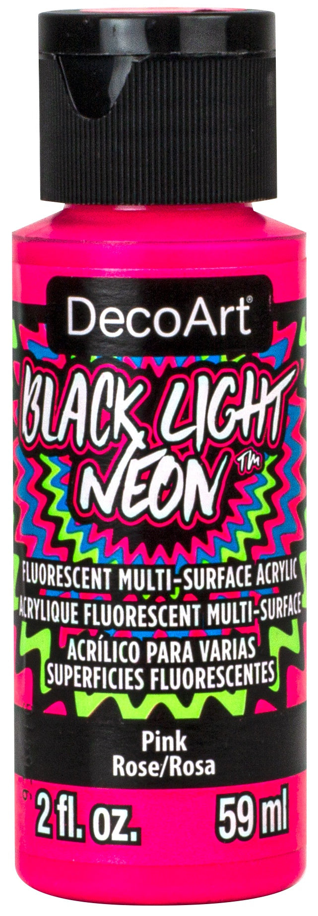Americana Black Light Neon Acrylic Paint 2oz Pink