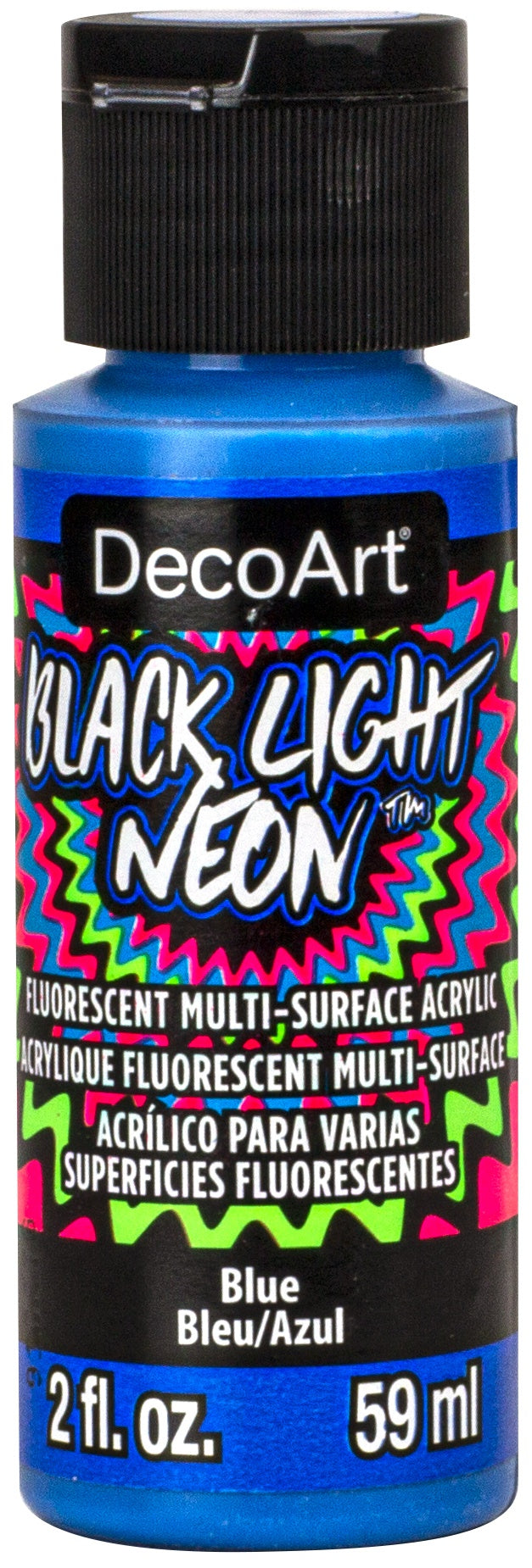 Americana Black Light Neon Acrylic Paint 2oz Blue