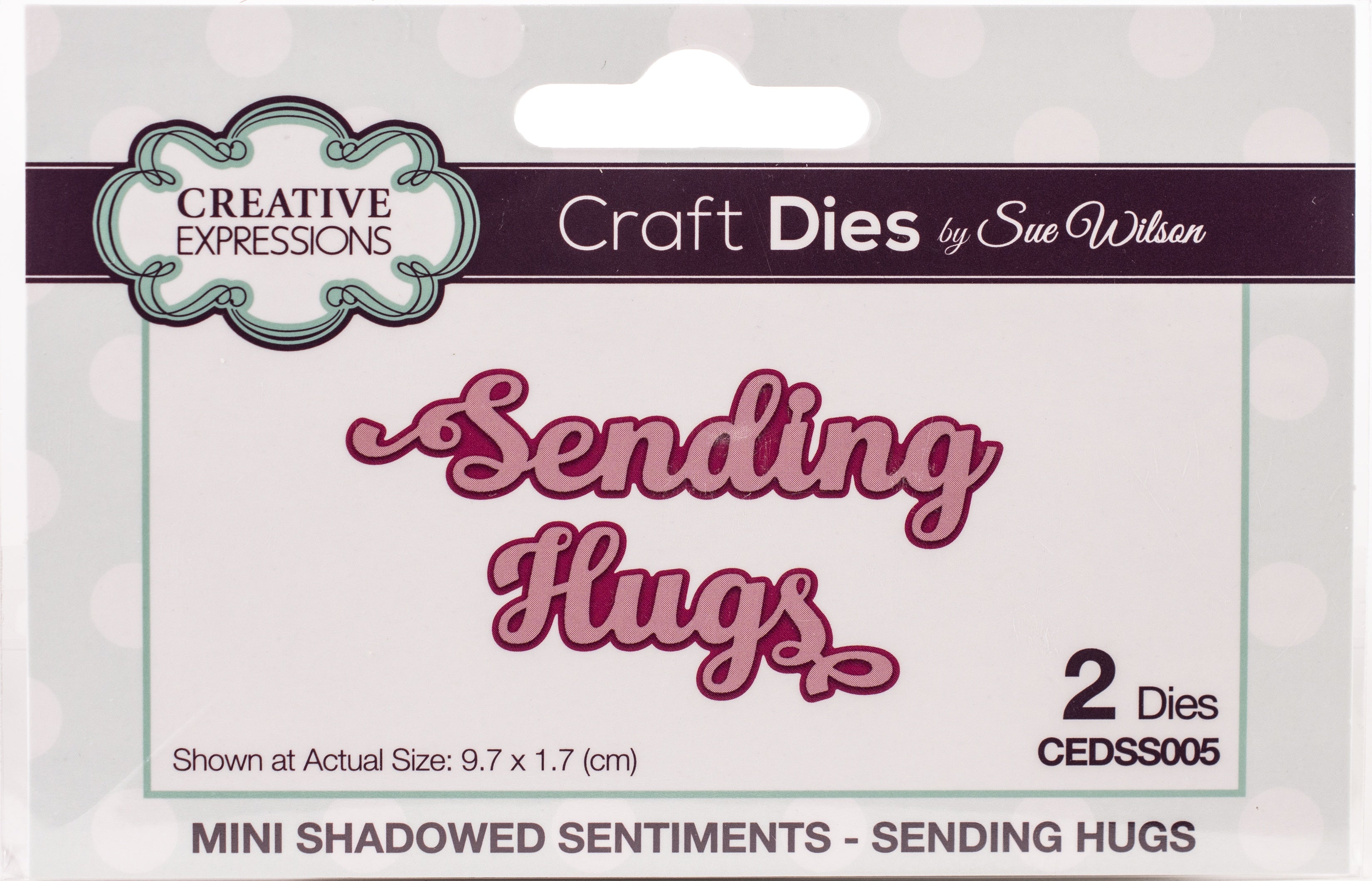 Creative Expressions Craft Dies By Sue Wilson Mini Shadowed Sentiment-Sending Hugs