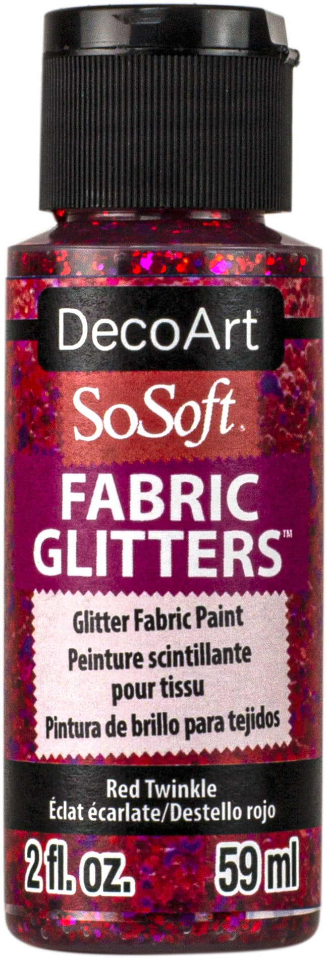 SoSoft Fabric Glitters Acrylic Paint 2oz Red Twinkle