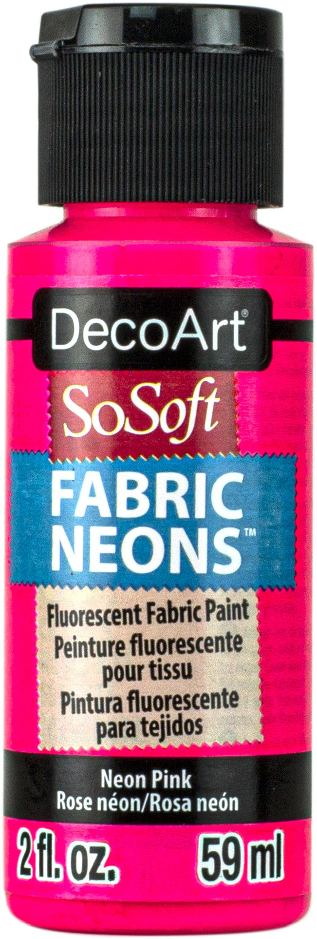 SoSoft Fabric Neons Acrylic Paint 2oz Neon Pink