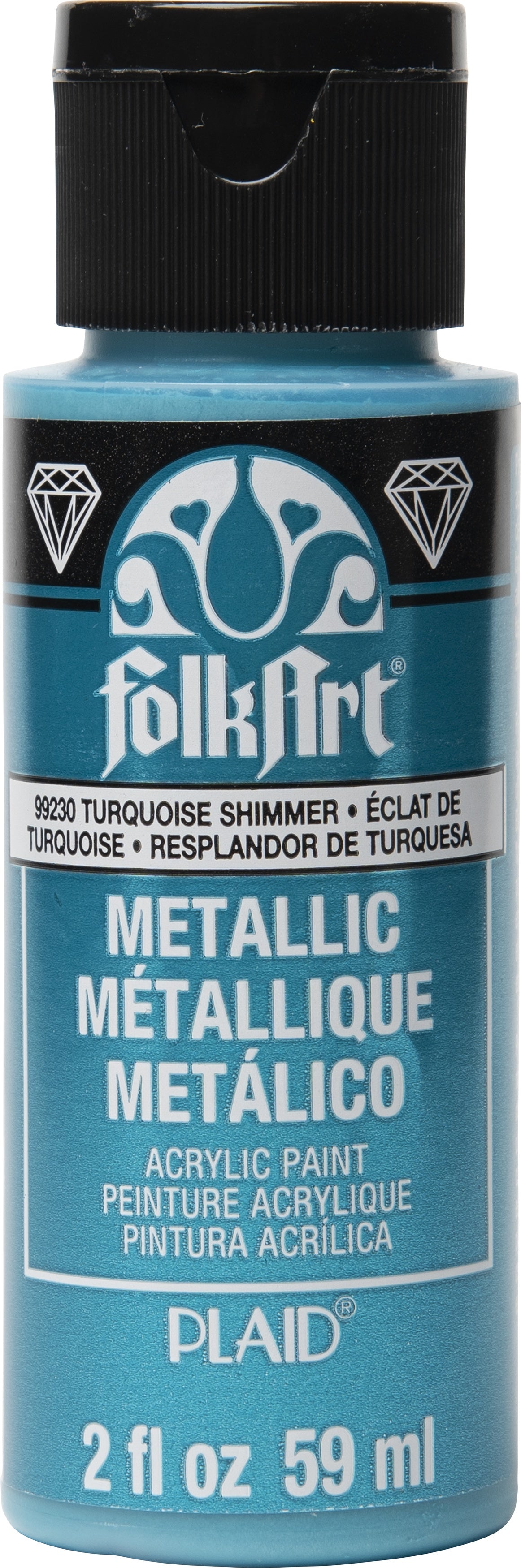 FolkArt Metallic Acrylic Paint 2oz-Turquoise Shimmer