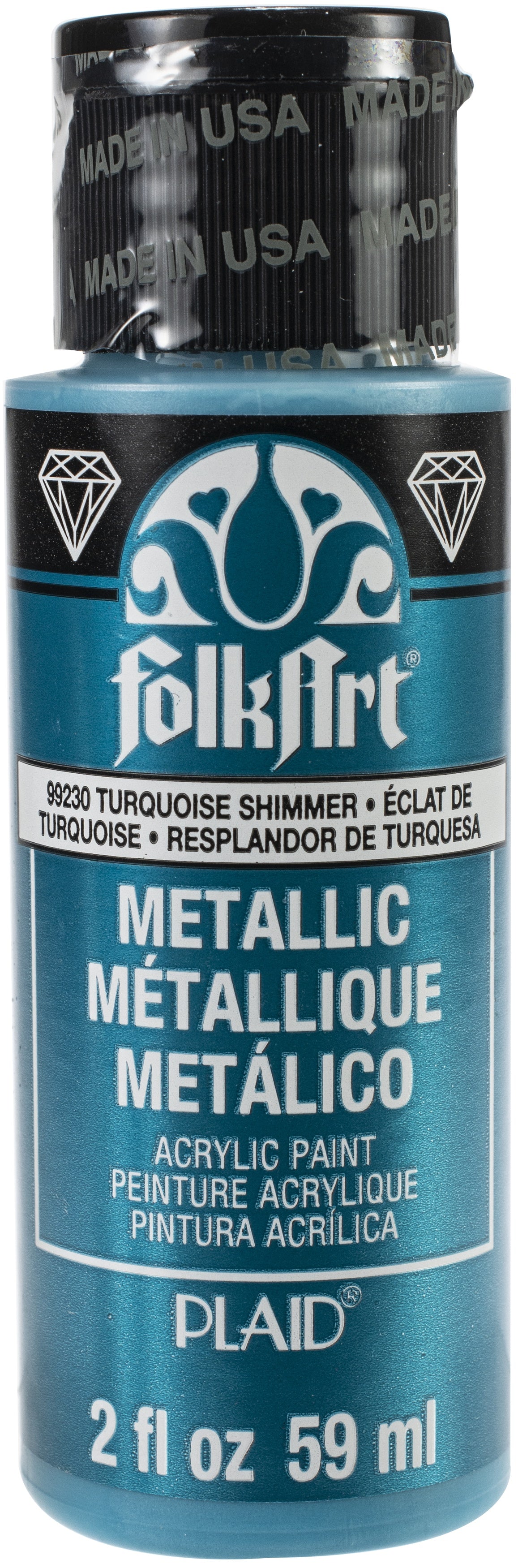 FolkArt Metallic Acrylic Paint 2oz-Turquoise Shimmer