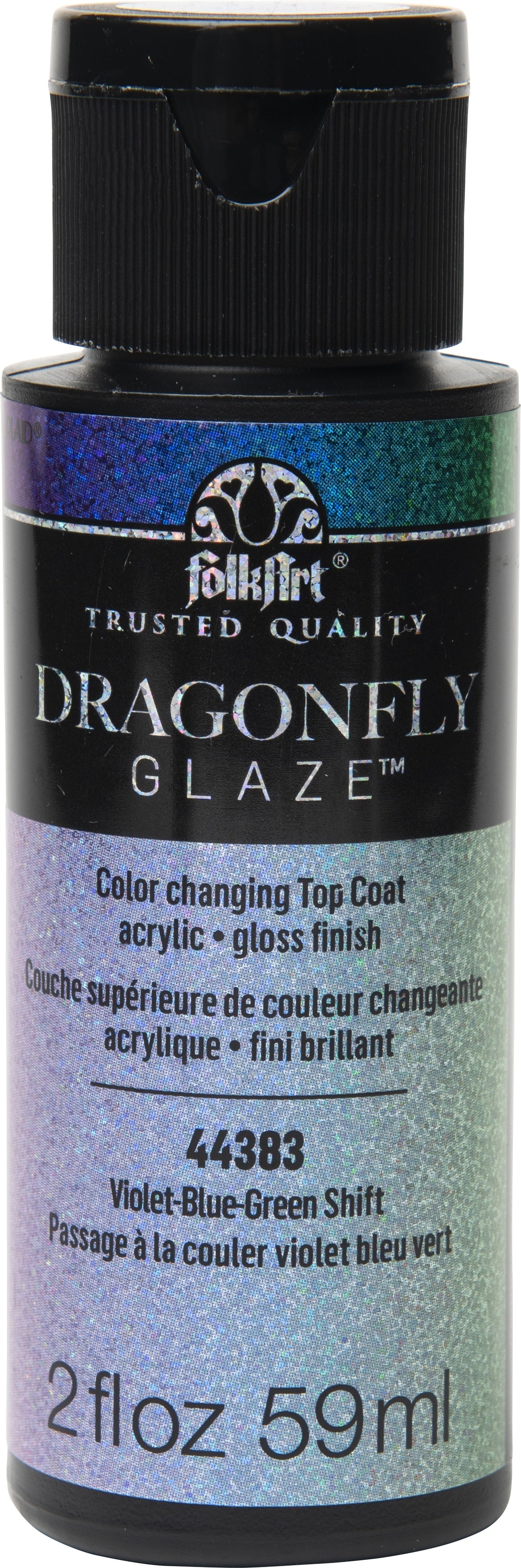 Folkart Dragonfly Glaze Topcoat 2.5oz Violet, Blue, Green Shift