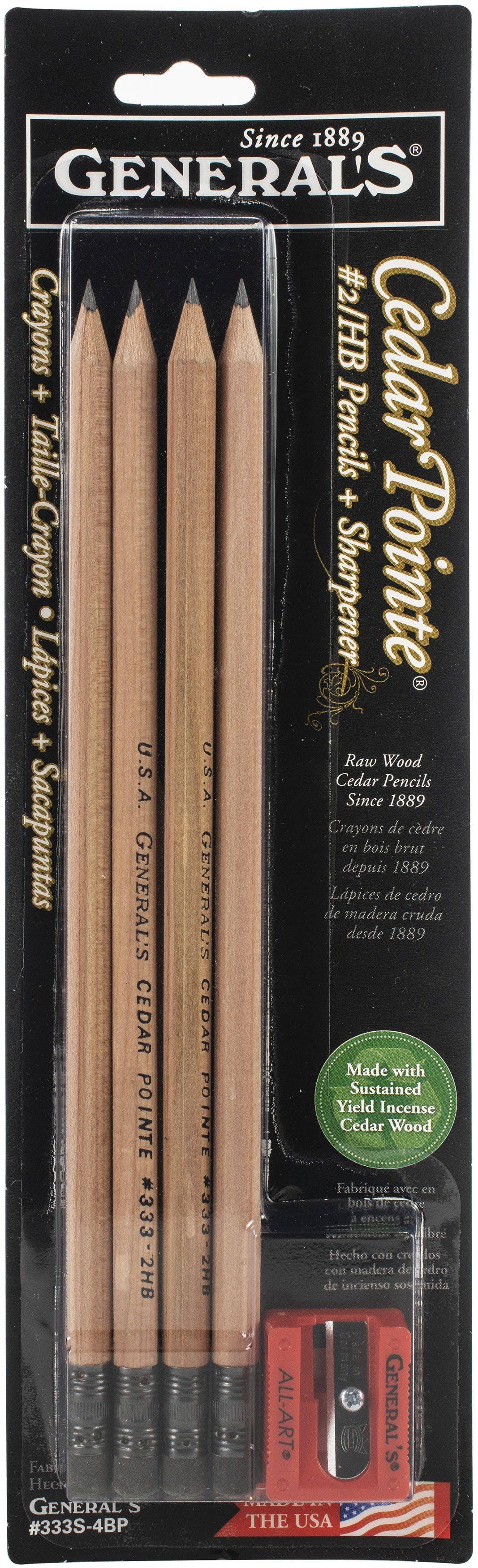 Cedar Pointe Graphite Pencils W/Sharpener 5/Pkg  