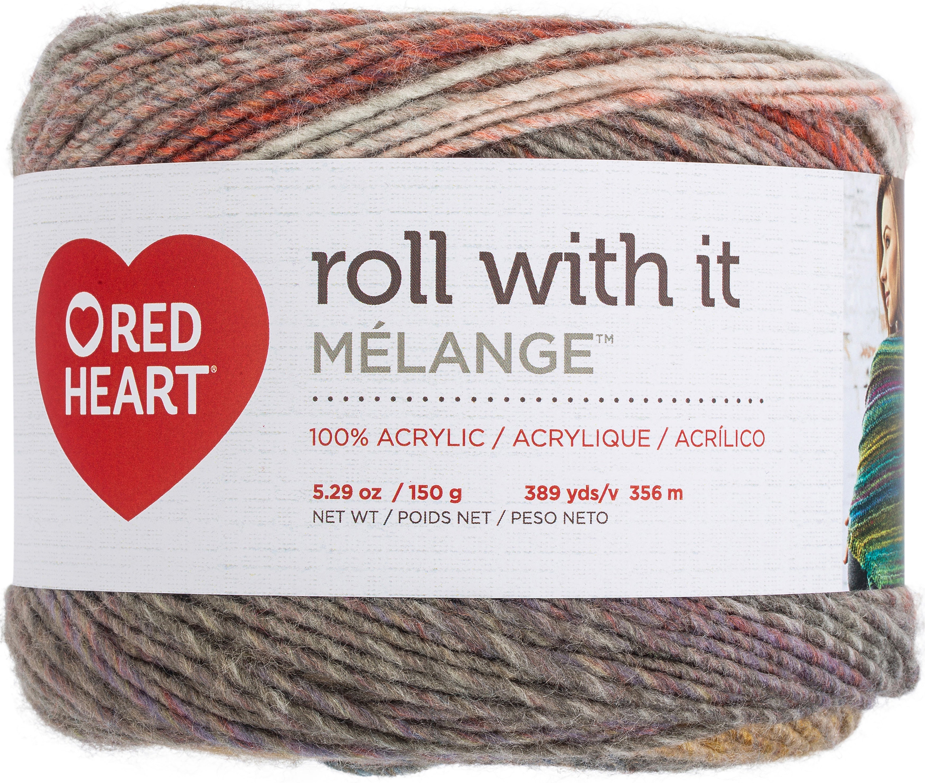 Red Heart Yarn Roll With It Melange Theater