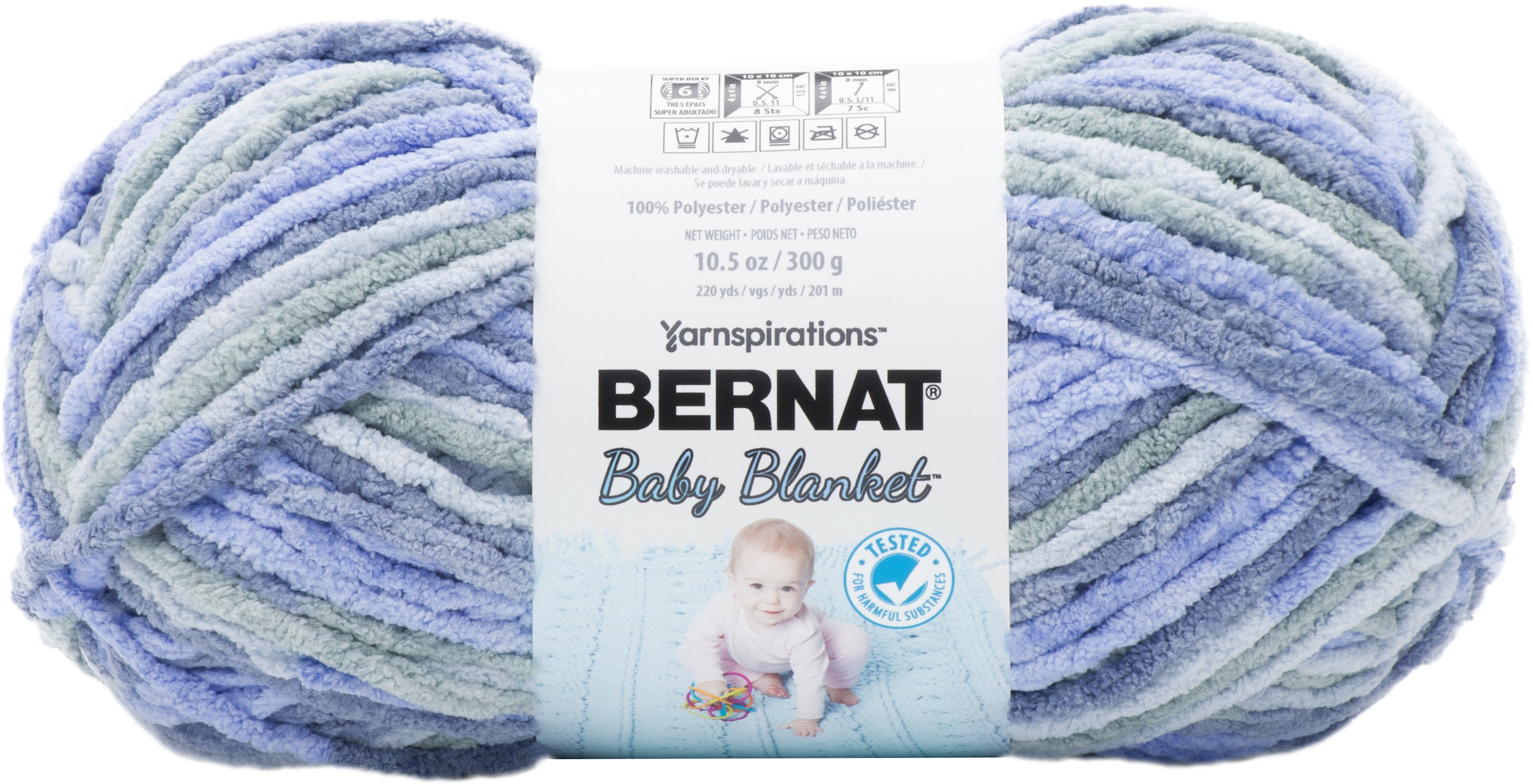 Bernat Baby Blanket Big Ball Yarn Lovely Blue