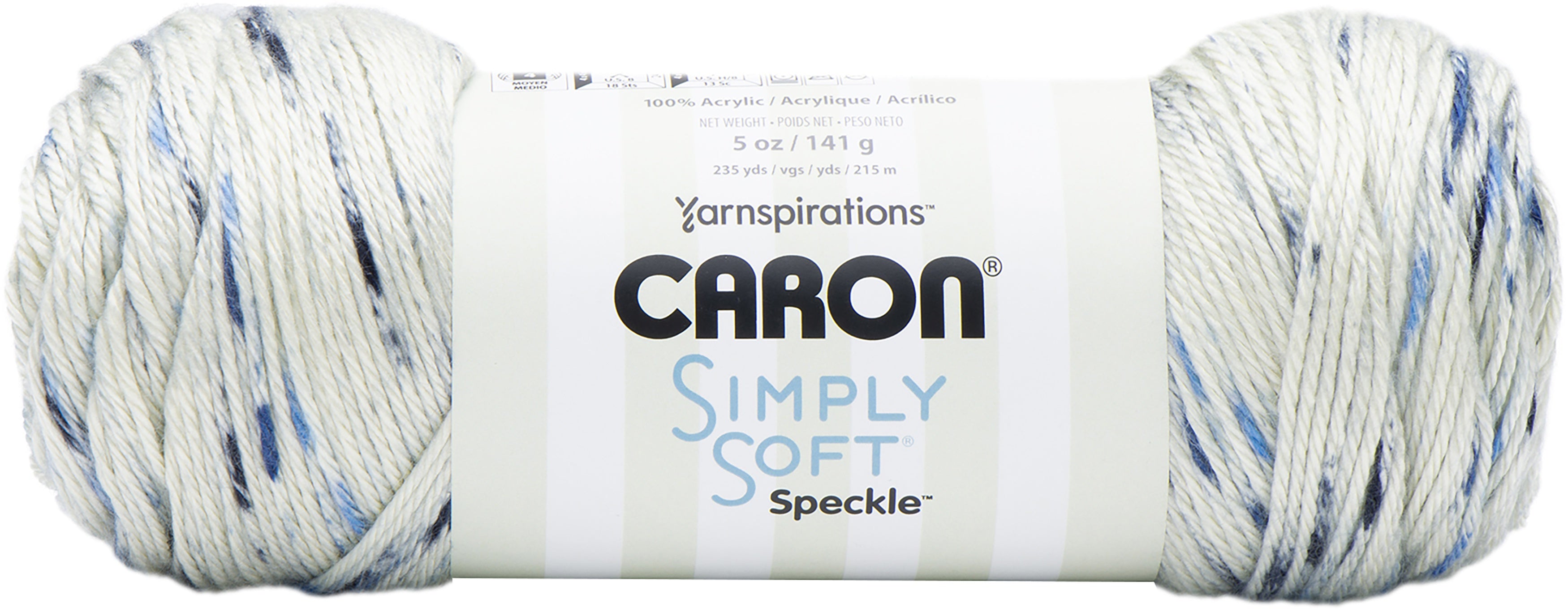 Caron Simply Soft Speckle Yarn Blue Gingham
