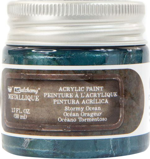 Finnabair Art Alchemy Metallique Acrylic Paint 1.7oz Stormy Ocean