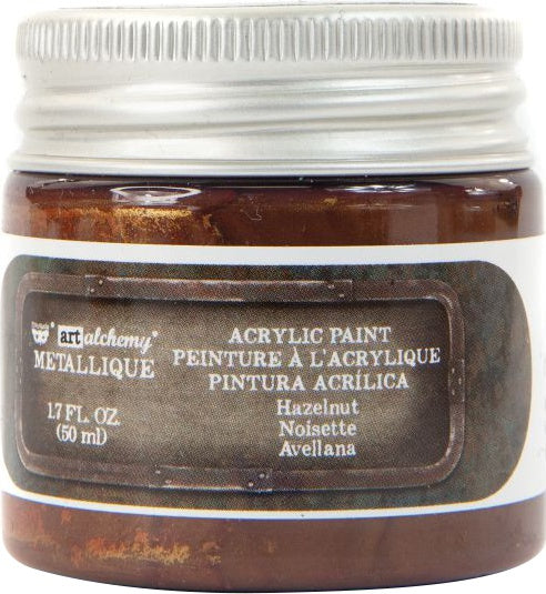 Finnabair Art Alchemy Metallique Acrylic Paint 1.7oz Hazelnut