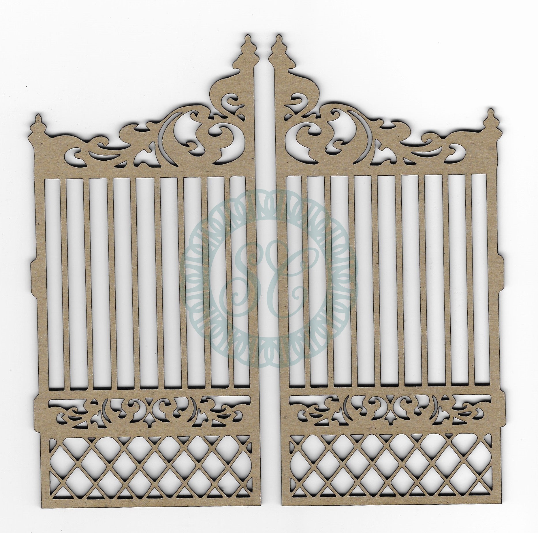 Scrapaholics Laser Cut Chipboard 1.8mm Thick Garden Gate, 2/Pkg, 5.5"X2.75"