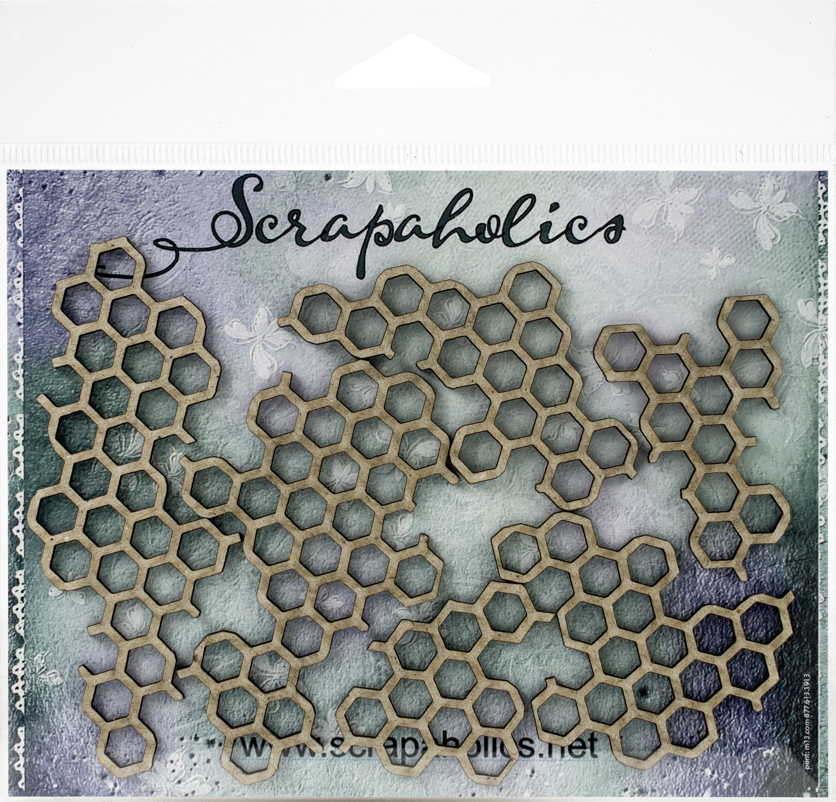 Scrapaholics Laser Cut Chipboard 1.8mm Thick Honeycomb Pieces, 6/Pkg, 1.5"-3.5"