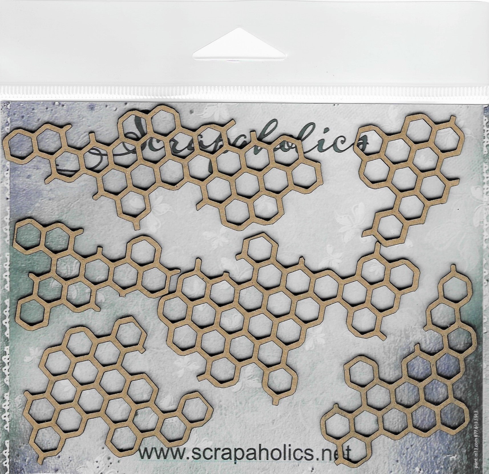 Scrapaholics Laser Cut Chipboard 1.8mm Thick Honeycomb Pieces, 6/Pkg, 1.5"-3.5"
