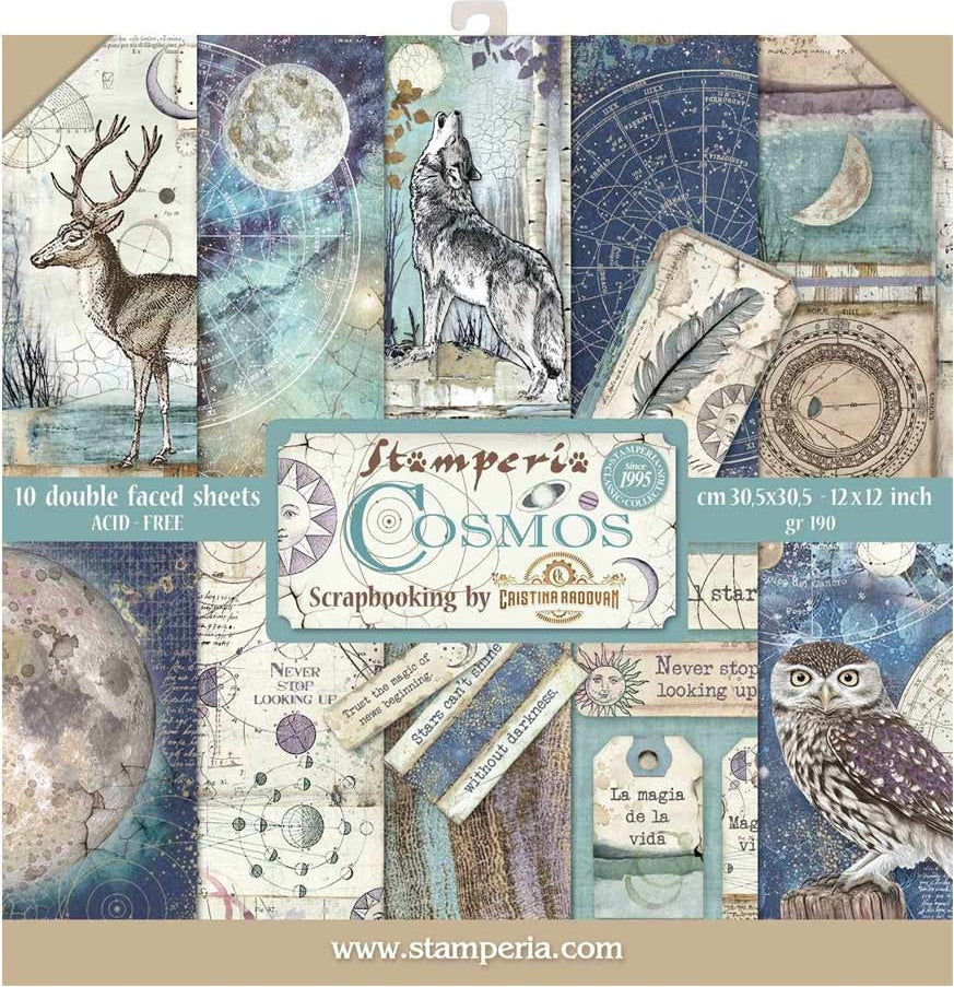 Stamperia Double-Sided Paper Pad 12"X12" 10/Pkg Cosmos, 10 Designs/1 Each