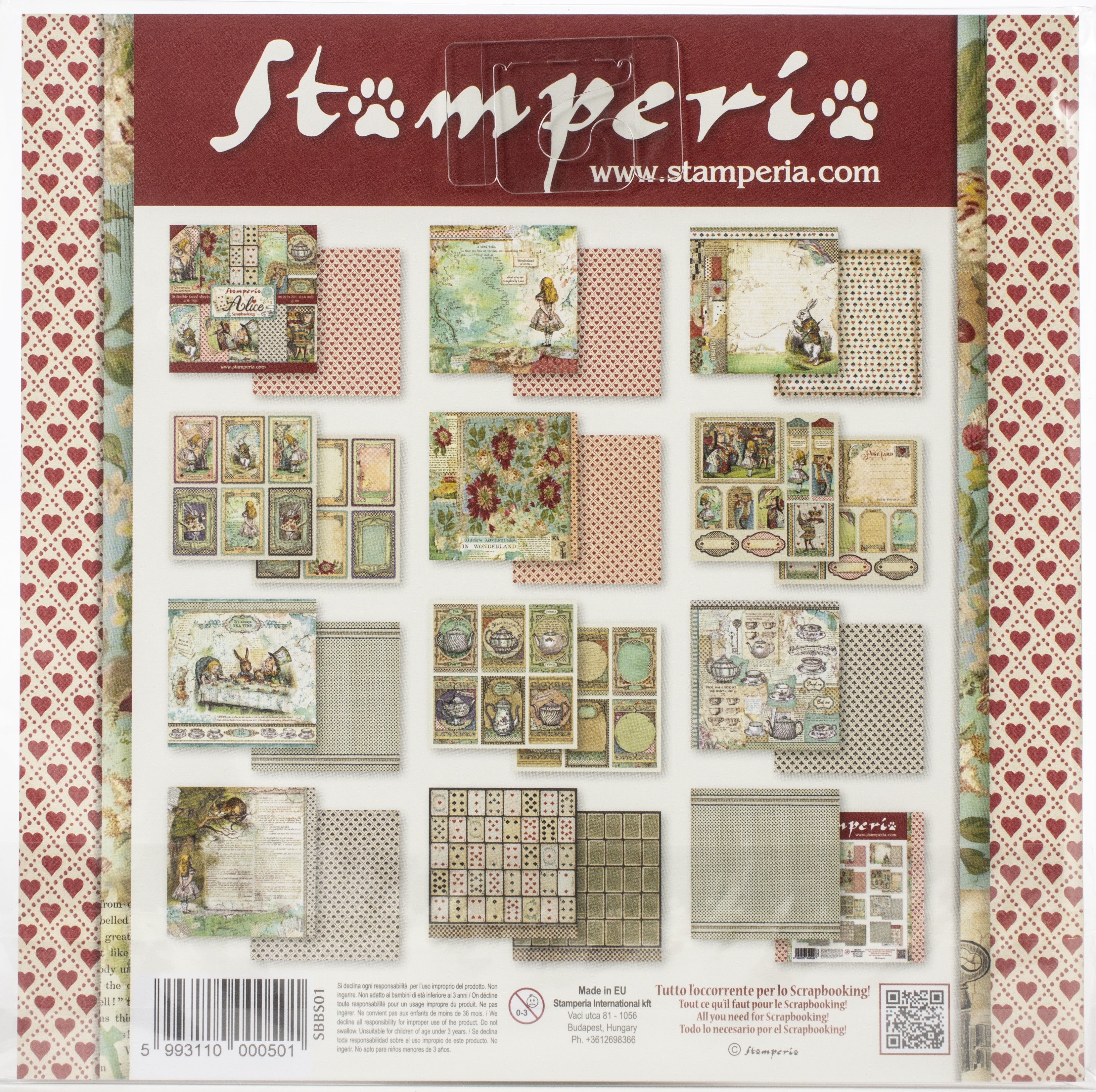 Stamperia Double-Sided Paper Pad 8"X8" 10/Pkg Alice, 10 Designs/1 Each