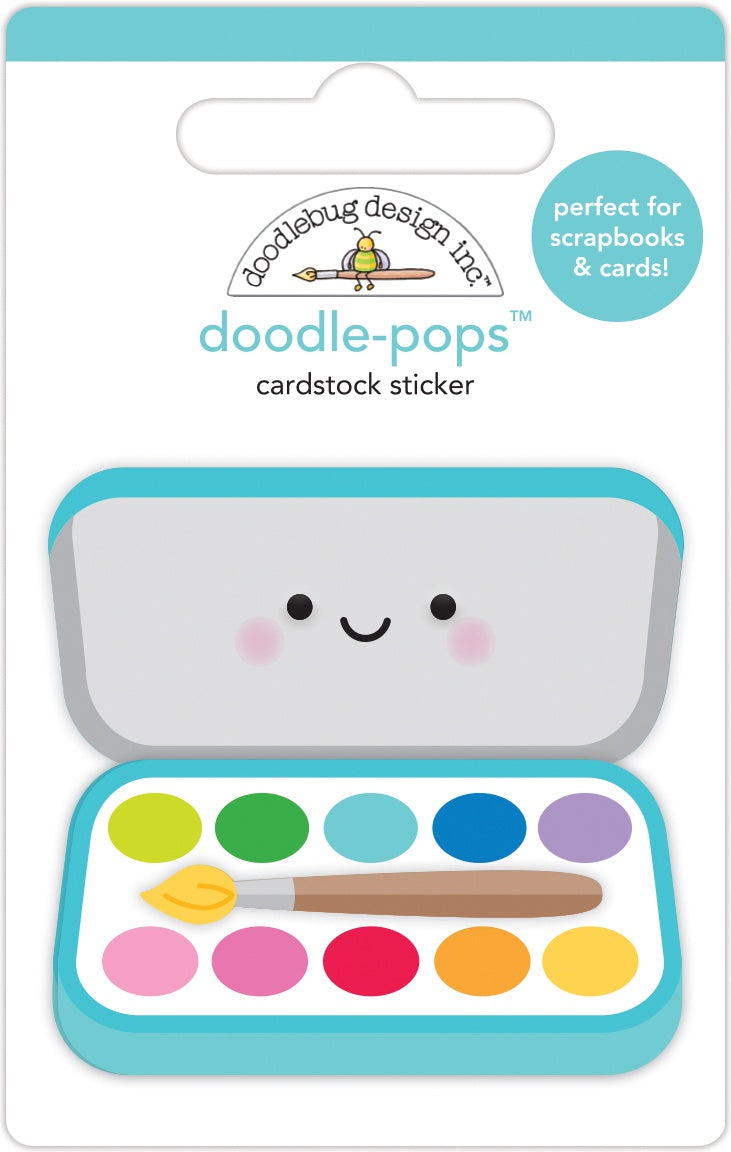 Doodlebug Doodle-Pops 3D Stickers Paint Box, School Days