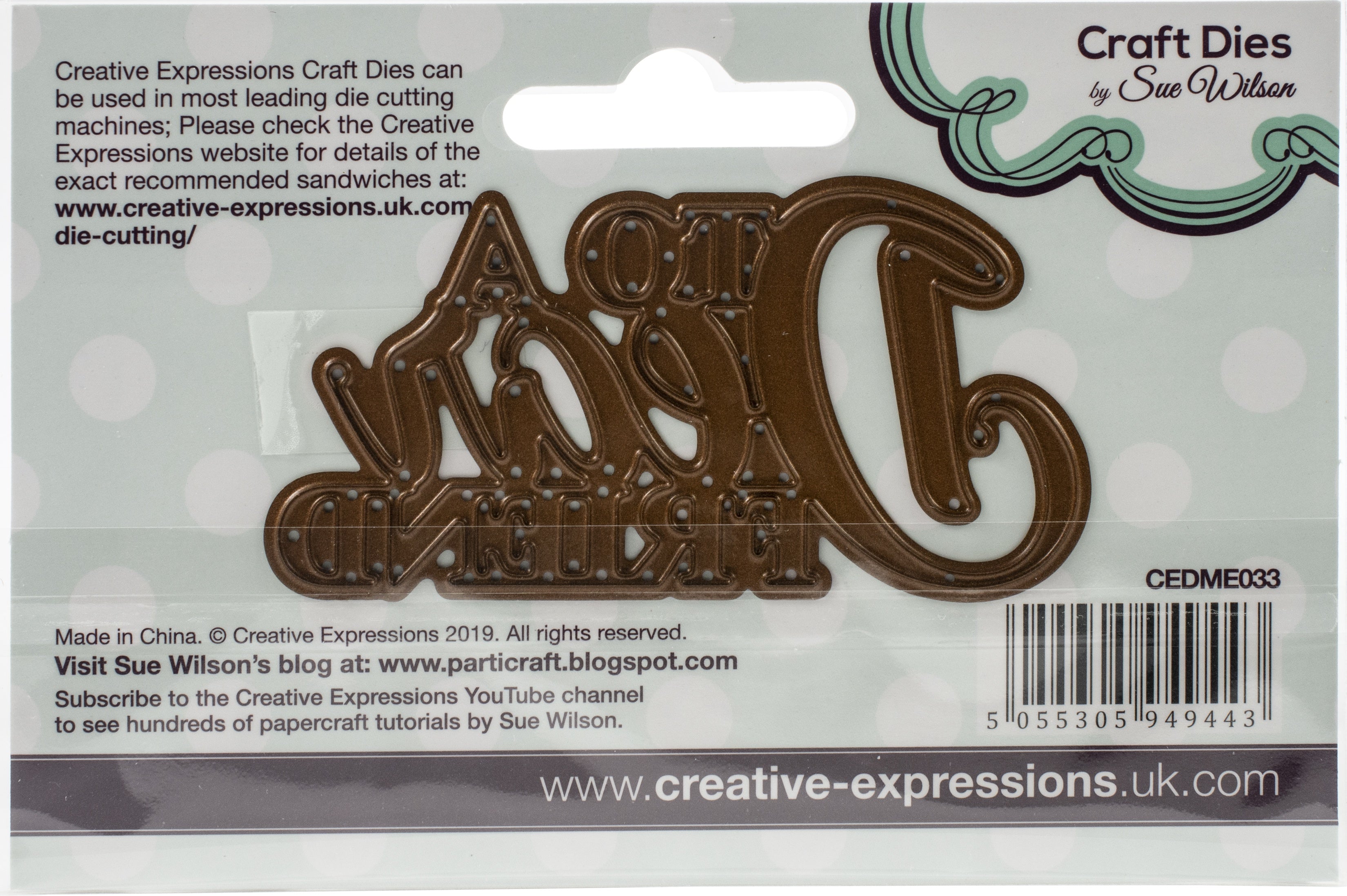 Creative Expressions Craft Dies By Sue Wilson Mini Expressions-To A Dear Friend