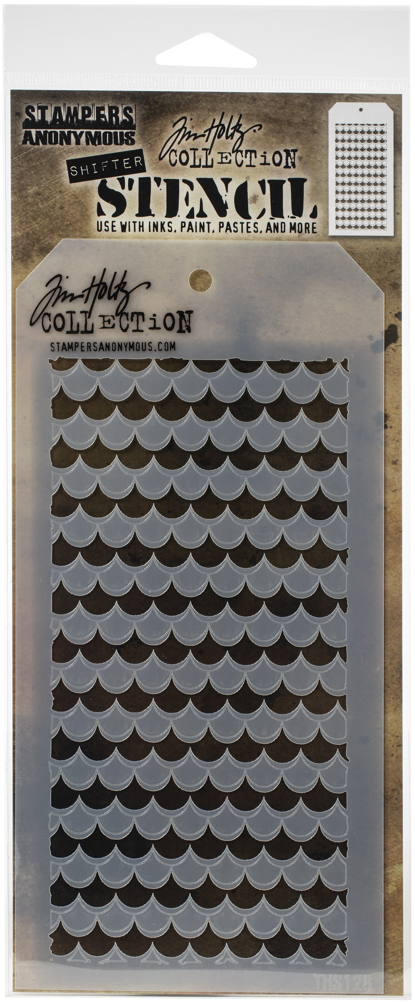 Tim Holtz Layered Stencil 4.125"X8.5" Shifter Scallop
