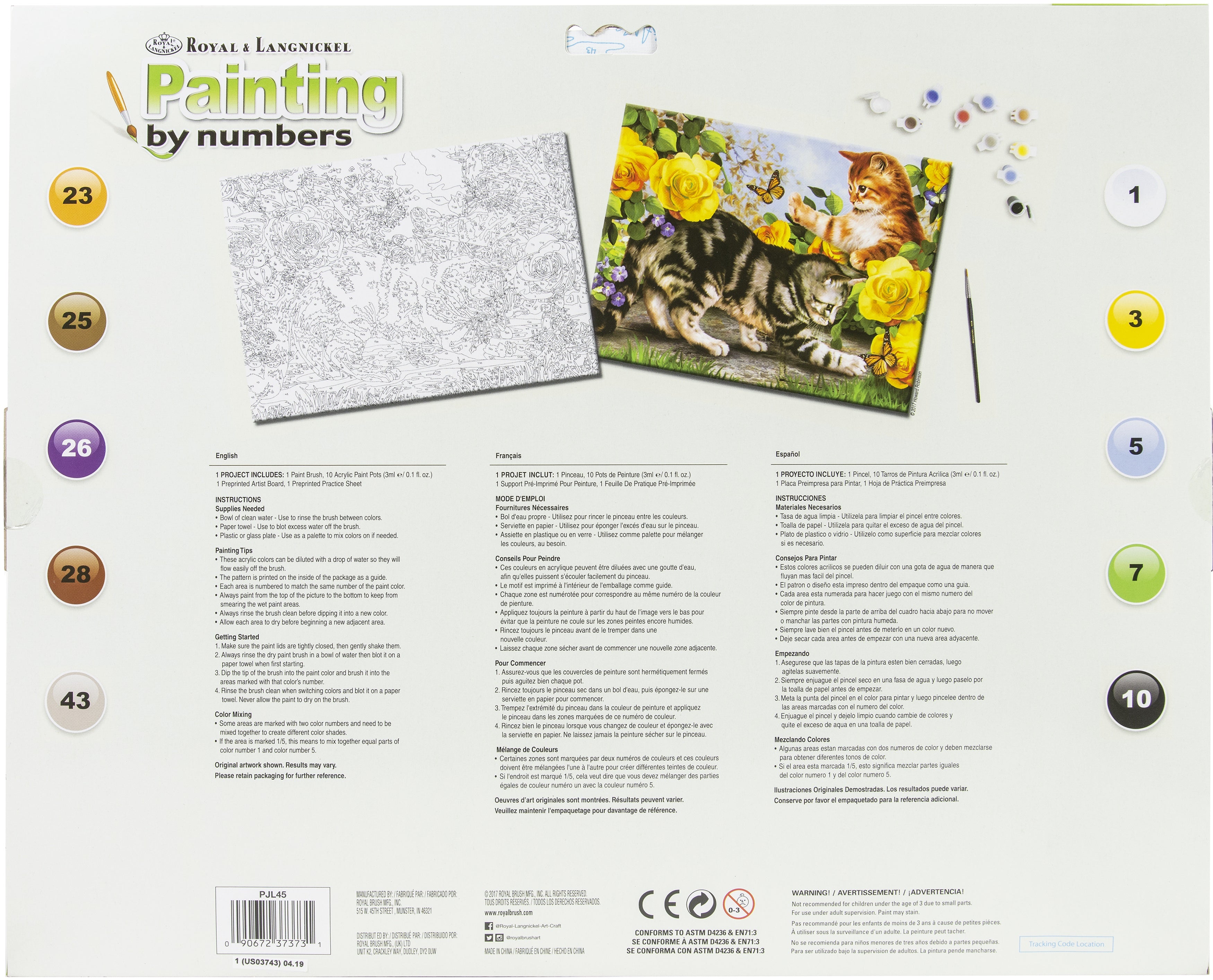 Junior Large Paint By Number Kit 15.25"X11.25" Kitten Play