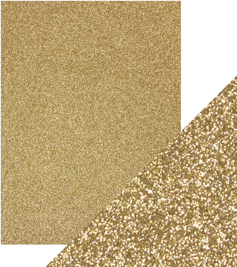 Craft Perfect Glitter Cardstock 8.5"X11" 5/Pkg Gold Dust