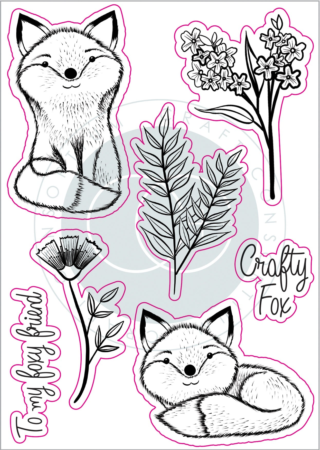 Craft Consortium A5 Clear Stamps Henry The Fox