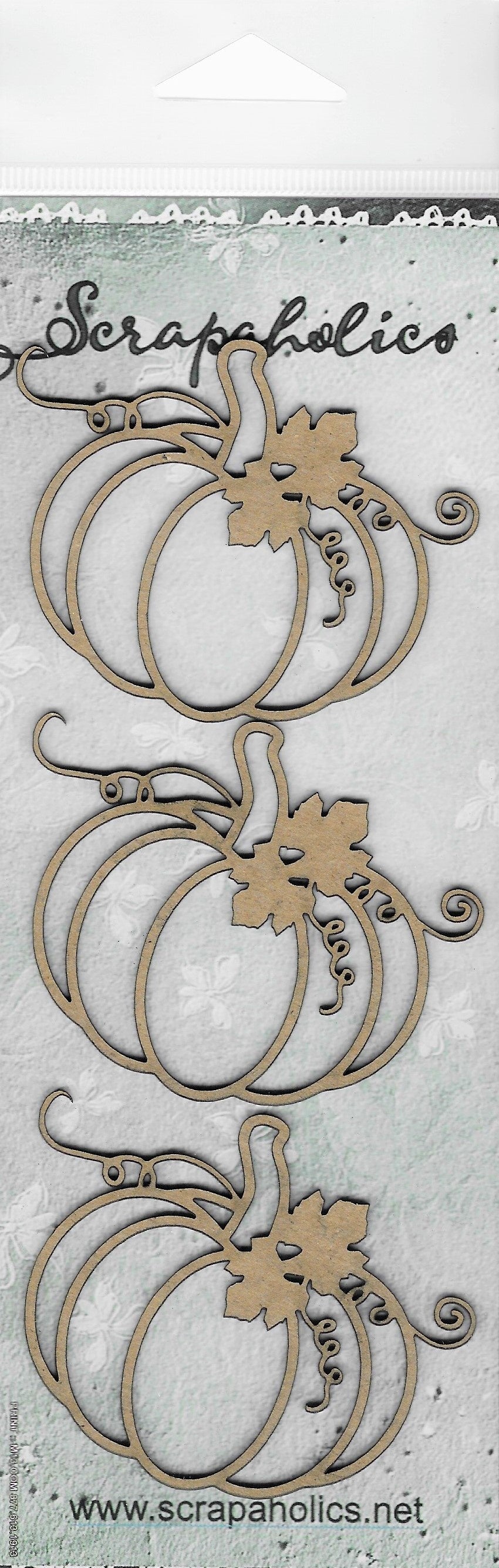 Scrapaholics Laser Cut Chipboard 1.8mm Thick Pumpkins, 3/Pkg 2.75"x2.2"