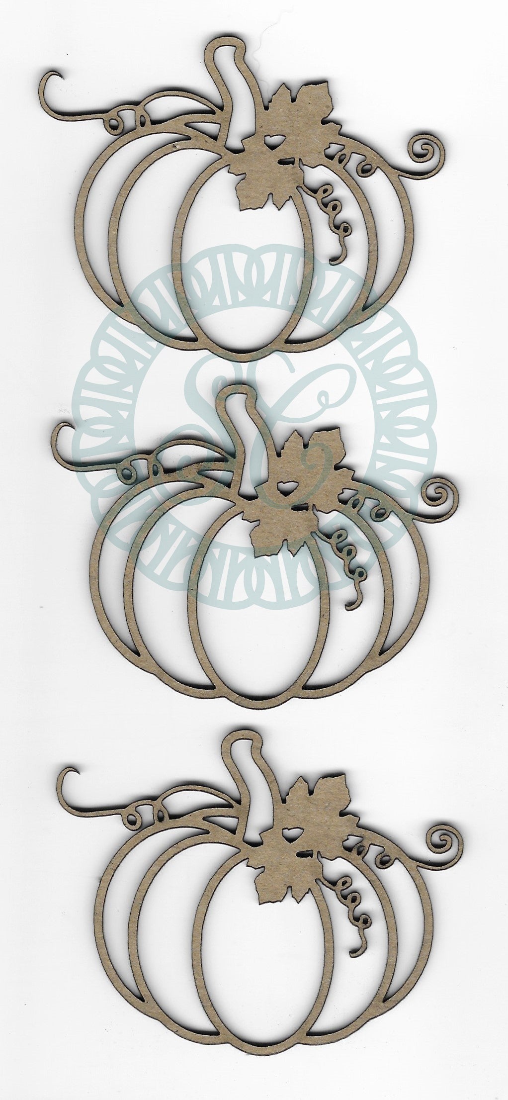 Scrapaholics Laser Cut Chipboard 1.8mm Thick Pumpkins, 3/Pkg 2.75"x2.2"