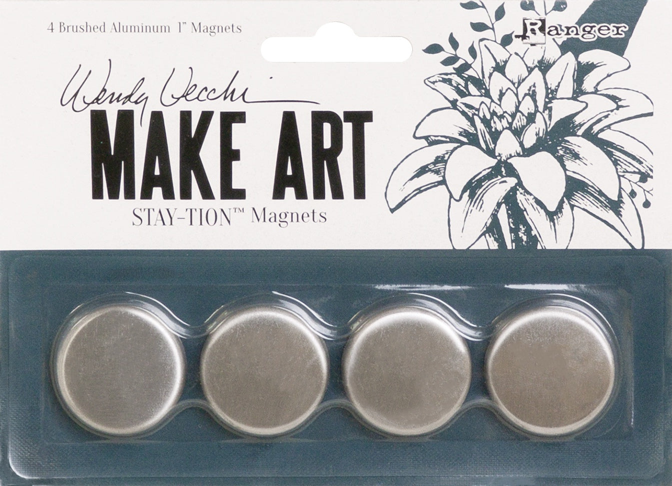 Wendy Vecchi MAKE ART Stay-tion 1" Magnets 4/Pkg  