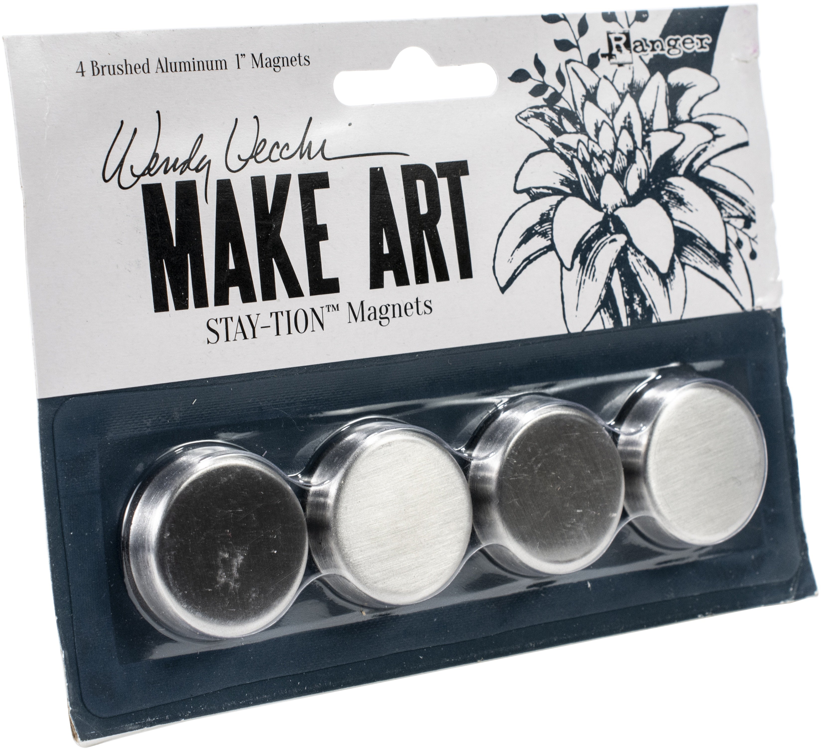 Wendy Vecchi MAKE ART Stay-tion 1" Magnets 4/Pkg  