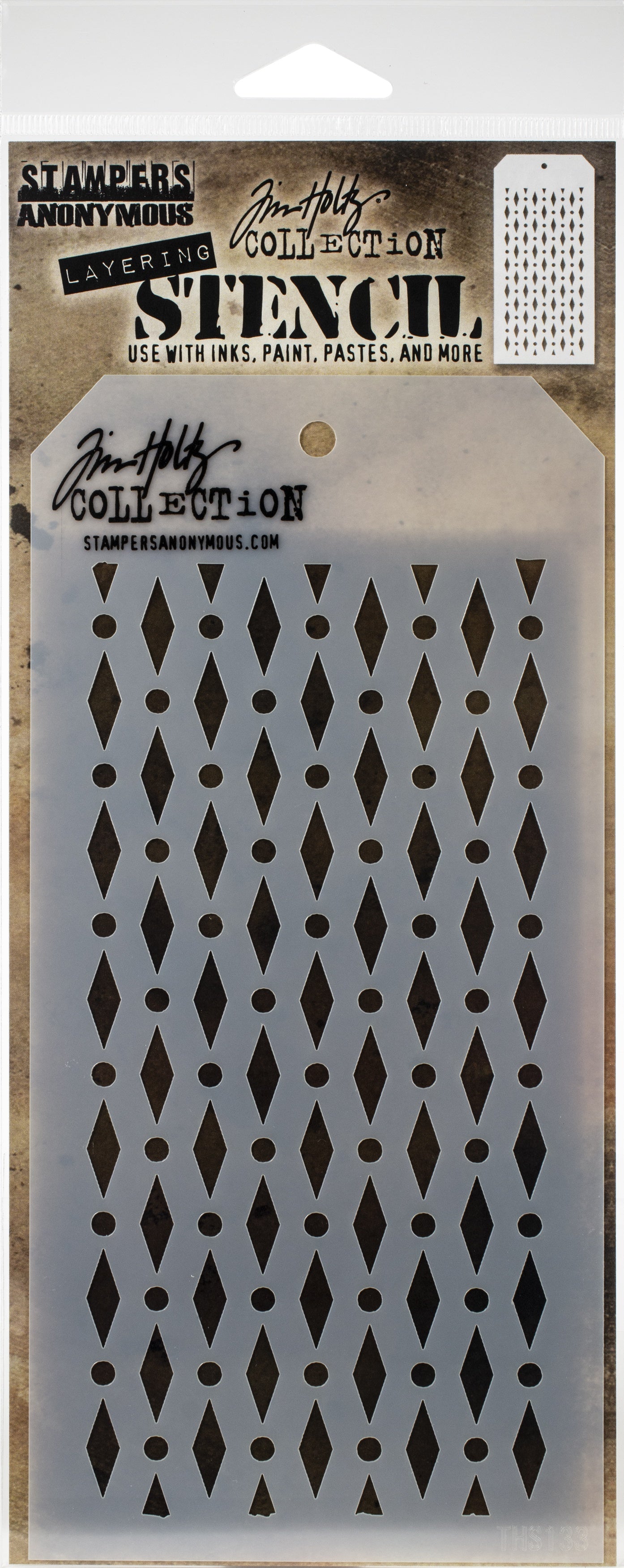 Tim Holtz Layered Stencil 4.125"X8.5" Diamond Dots